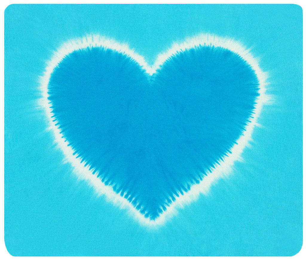 Turquoise Baby Blue Heart Mini Throw