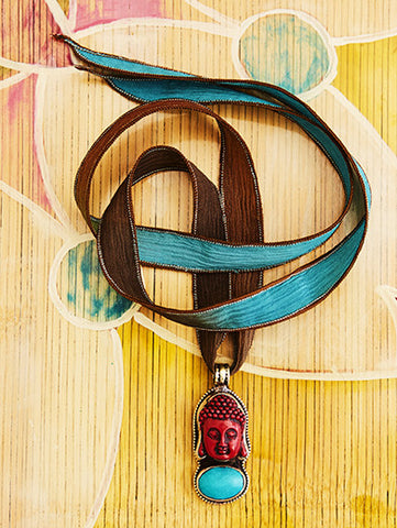 My Buddha Nature Turquoise & Coral Ombré Chiffon