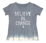 Grey "Believe in Change" Organic Boys Shirt