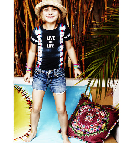 Petit Punch Live the Life Black Rainbow t-shirt