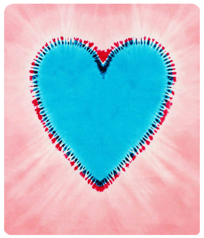 Pink with Turquoise Heart Bamboo Baby mini throw
