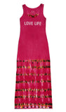 "Love Life" Raspberry Heart Long Dress