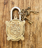 Old Turtle Brass Lock with Keys